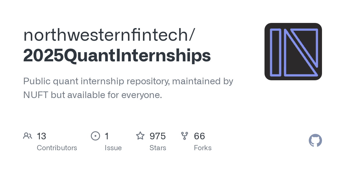 Working list of open quant internships with links to applications